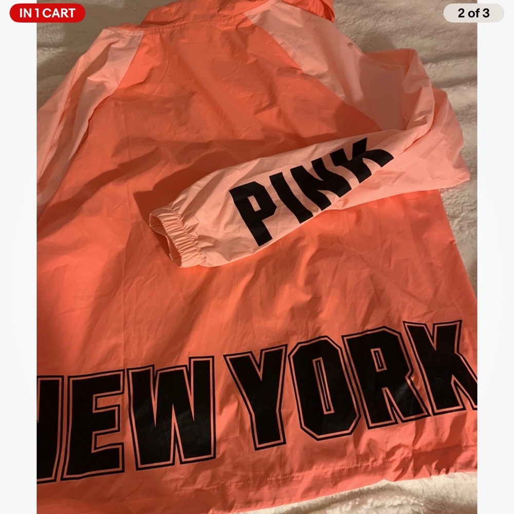 Vibrant VS PINK Windbreaker with New York Print